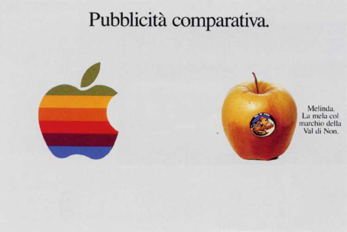 Comparative advertising.
Claim: Melinda. The apple with the Val di Non mark of quality.