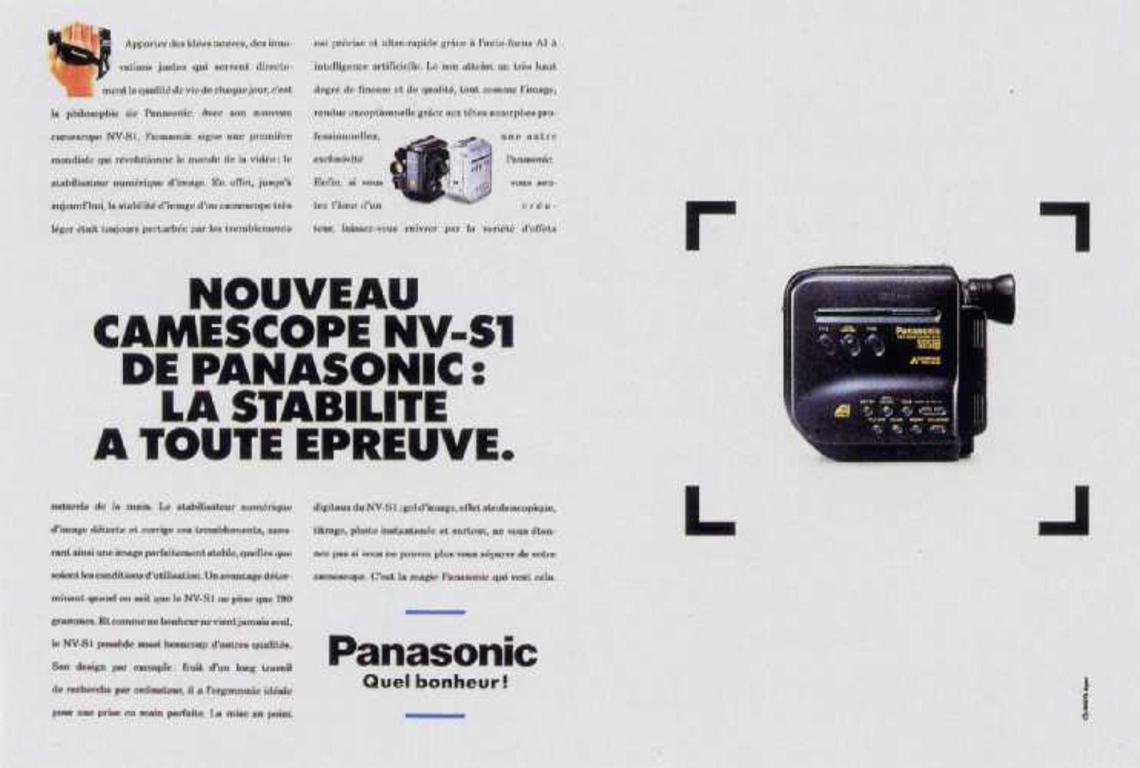 New from Panasonic: The Camescope NV-SI. Stabilityin every way.