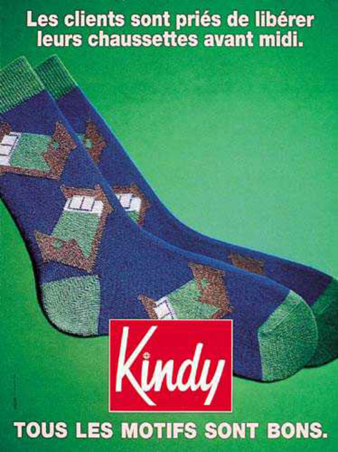 Guests are kindly requested to vacate their socks by noon. Claim: Kindy. All the patterns are good ones.