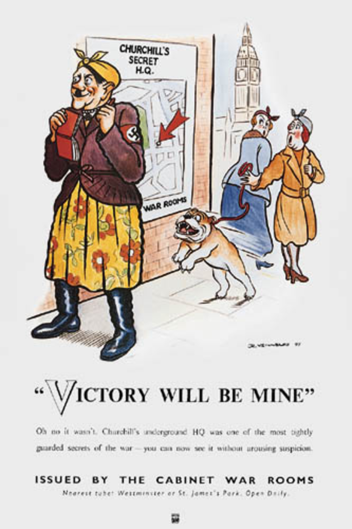 "Victory will be mine." Oh no it wasn´t. Churchill´s underground HQ was one of the most tightly guarded secrets of the war - you can now see it without arousing suspicion. Issued by the Cabinet War Rooms.