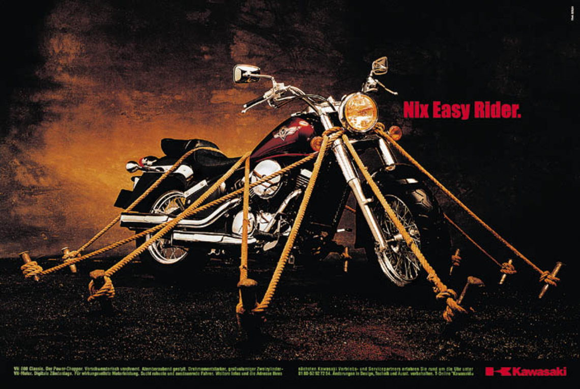 Easy Rider ...no! Campaign for various Kawasaki brand motorcycles.