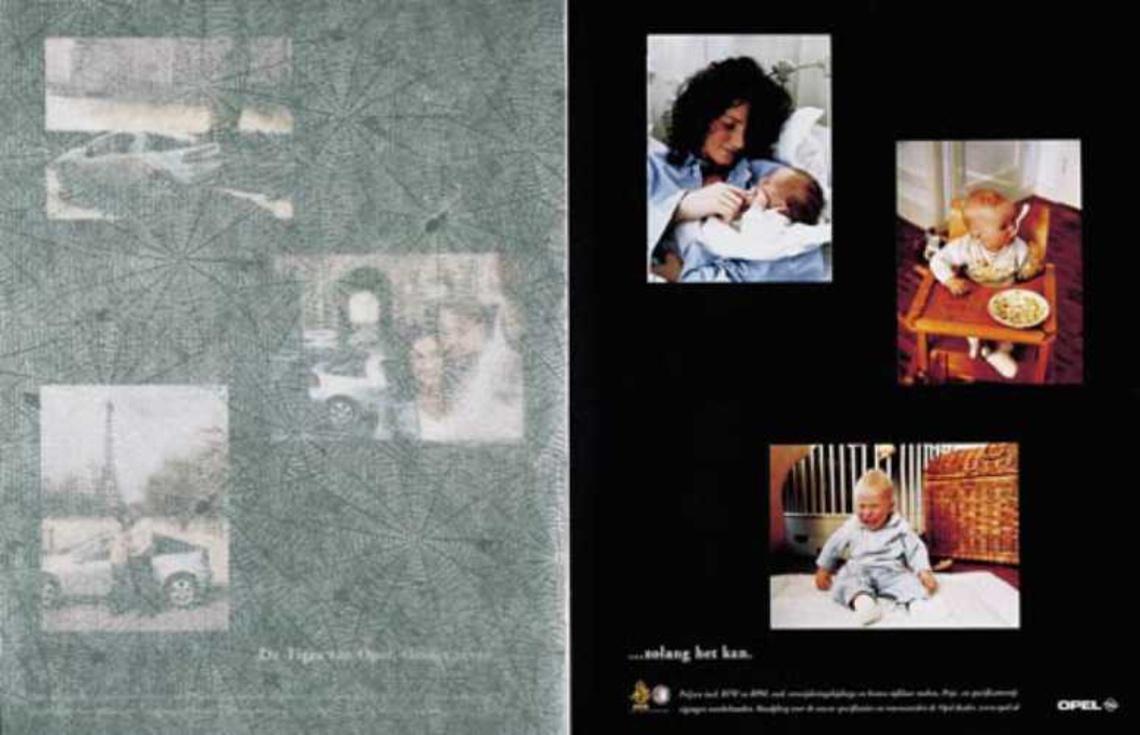 ... while you can. Double-page spread separated by a sheet of the transparent paper usually found in photo albums.