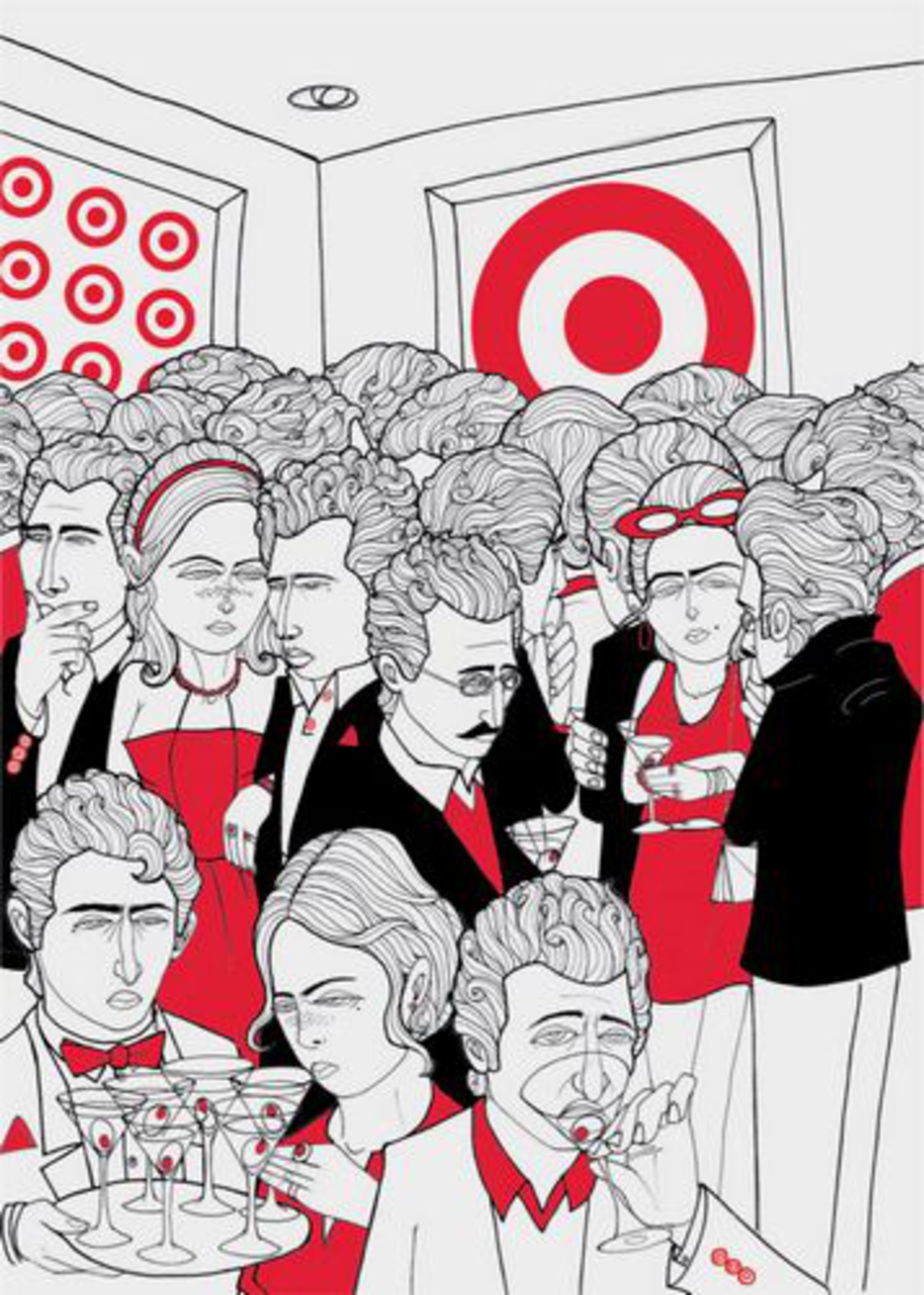 These illustrations for the supermarket chain Target are a
selection of the pages published in a single issue of the US
magazine “The New Yorker,” in which Target was the sole
advertiser.