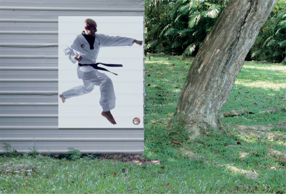 Ambient media campaign for a karate school.