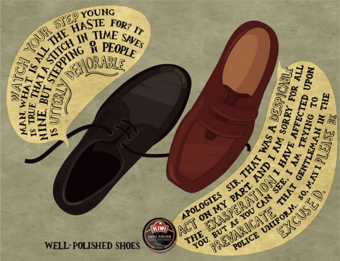 Campaign for Kiwi brand shoe polish.