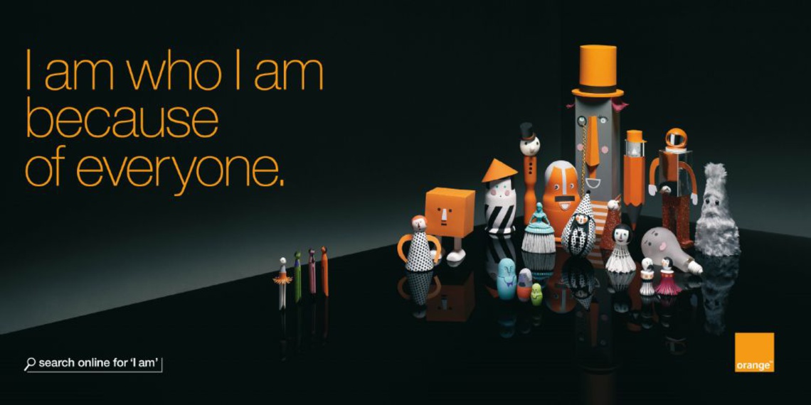 Campaign for Orange, a telecommunication operator providing fixed, mobile and internet services. (Entitled “I am,” the campaign
explores the interactions, relationships and people that make us who we are.)