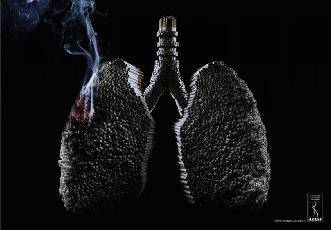 (Stop consuming your body.) Campaign by the Association for Smoker Awareness.