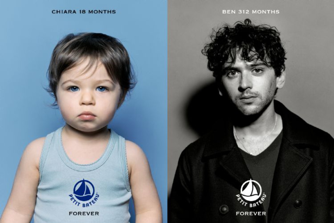 Campaign for Petit Bateau brand apparel for kids and adults.