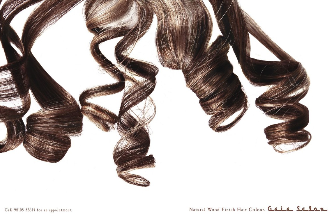 (Natural wood finish hair colors.) Campaign for the colors offered at the Gaia chain of hair salons.