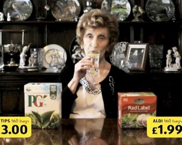 Aldi: "Tea" [00:20]# An amusing series of spots for the Aldi chain of discount grocery stores, in which delightful testimonials (a wonderfully weird old lady and girls) show that the items stocked by Aldi are just as good as branded products.