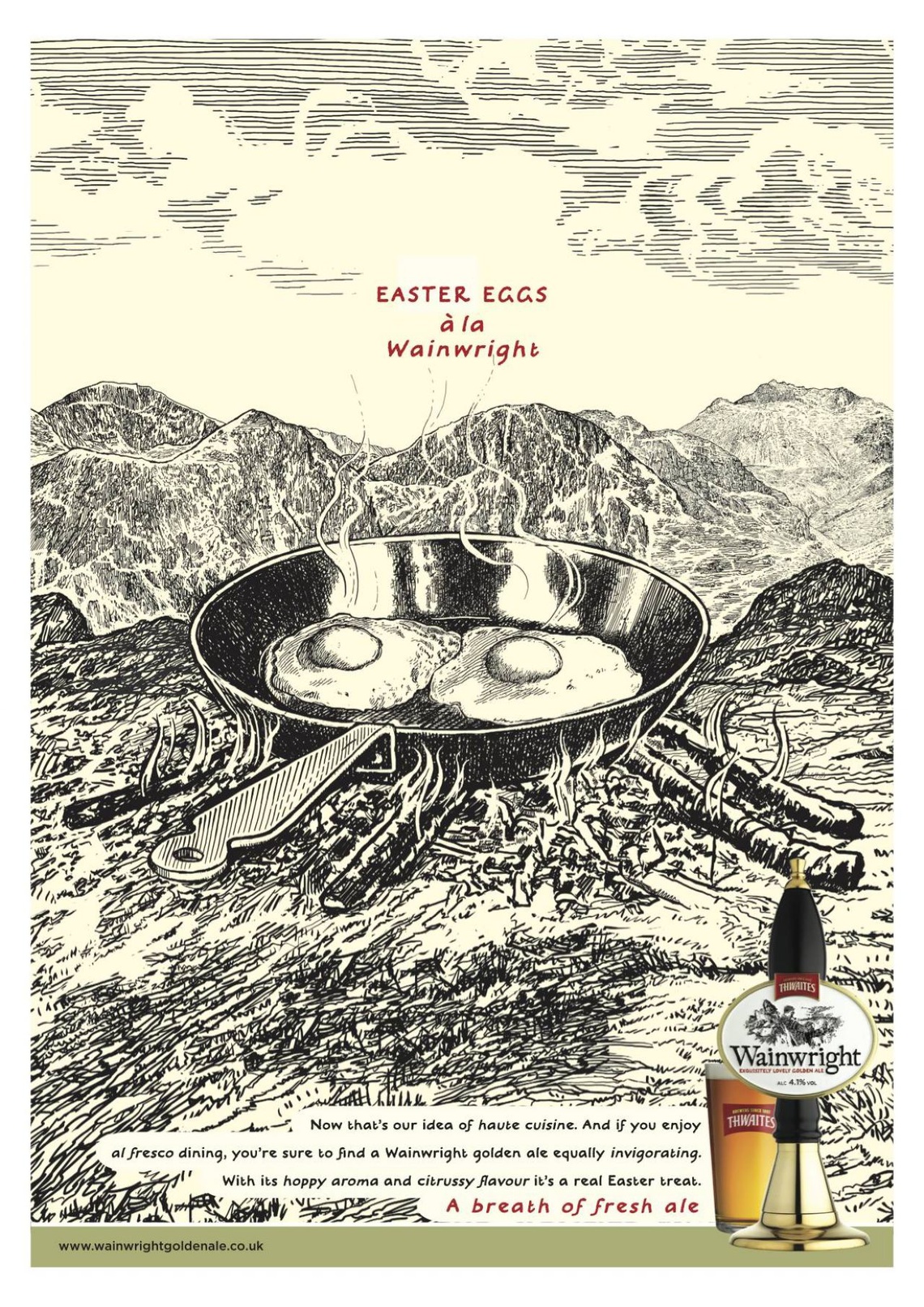 (Now that’s our idea of haute cuisine. And if you enjoy al fresco dining, you’re sure to find a Wainwright golden ale equally invigorating. …)