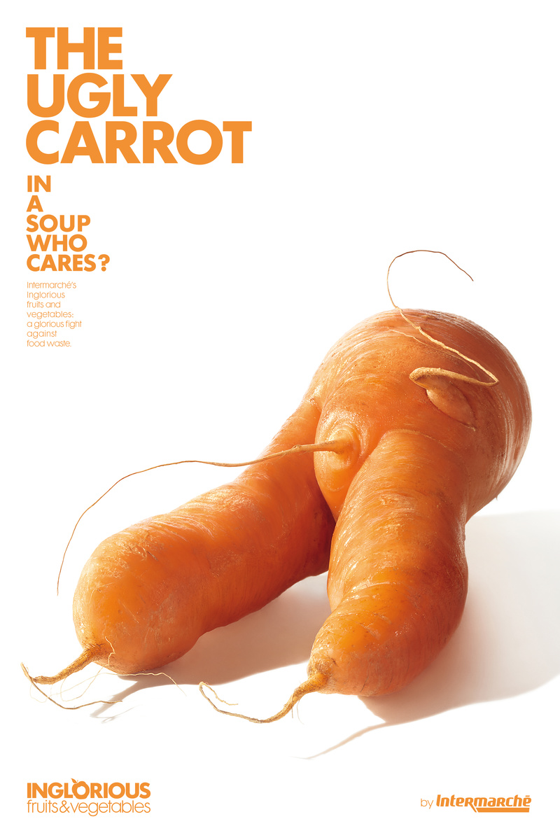 <p>A clever approach to marketing from the French supermarket chain designed to promote misshapen, less-than-perfect-looking fruit and veg. As well as offering customers big discounts, it also sparked a dedicated branding concept.</p>
<p><strong>Charlie Gschwend:</strong> “While the majority of this campaign was not online, it still shows off the interesting ways problems can be solved when you move away from traditional – to digital or otherwise. To combat food waste, this campaign made the ugly produce that usually gets tossed, attractive. They sold more product. Saved customers money. And helped fix an unsustainable system.”</p>