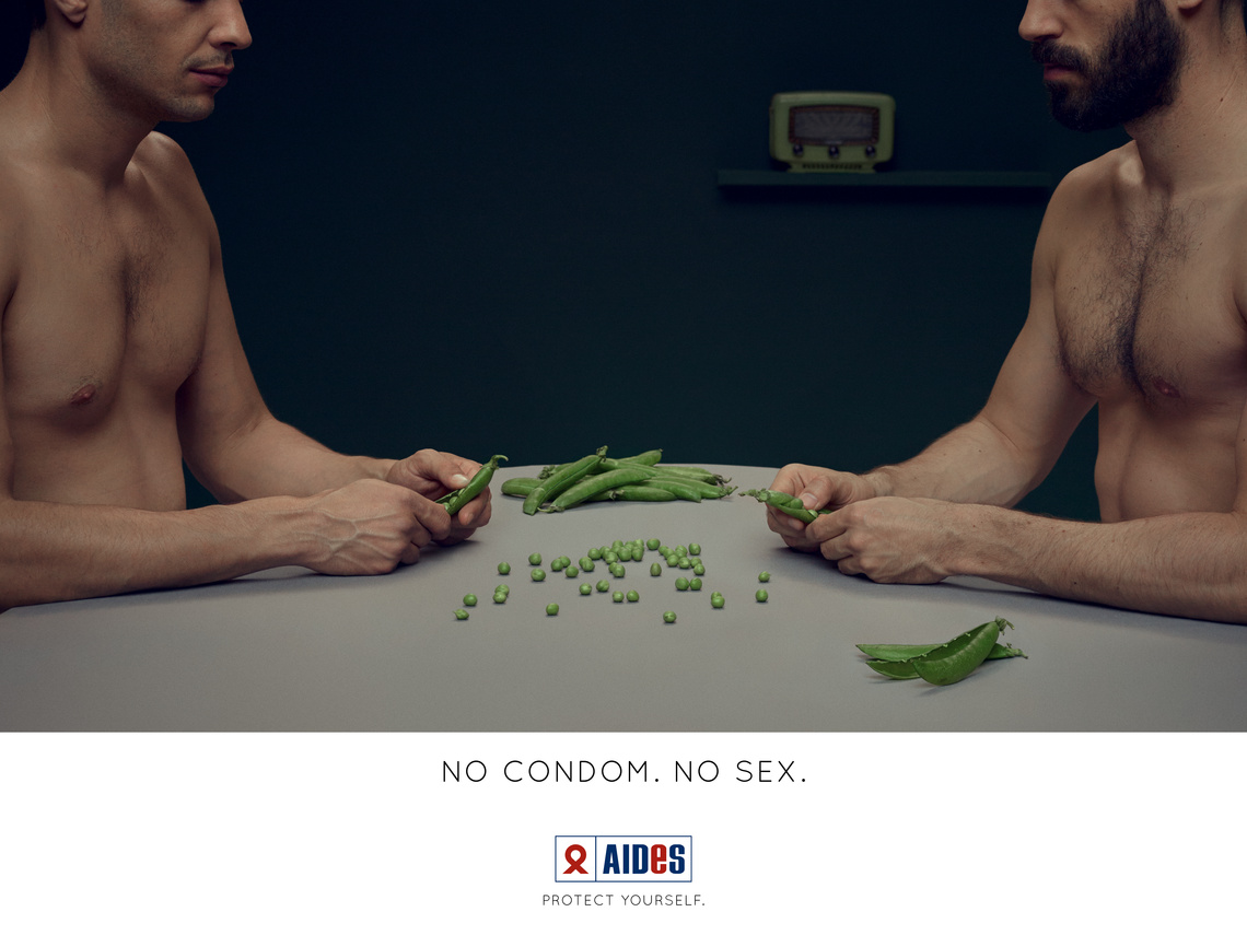 Aids prevention campaign from AIDES, France’s leading non-profit organization combating HIV/Aids.