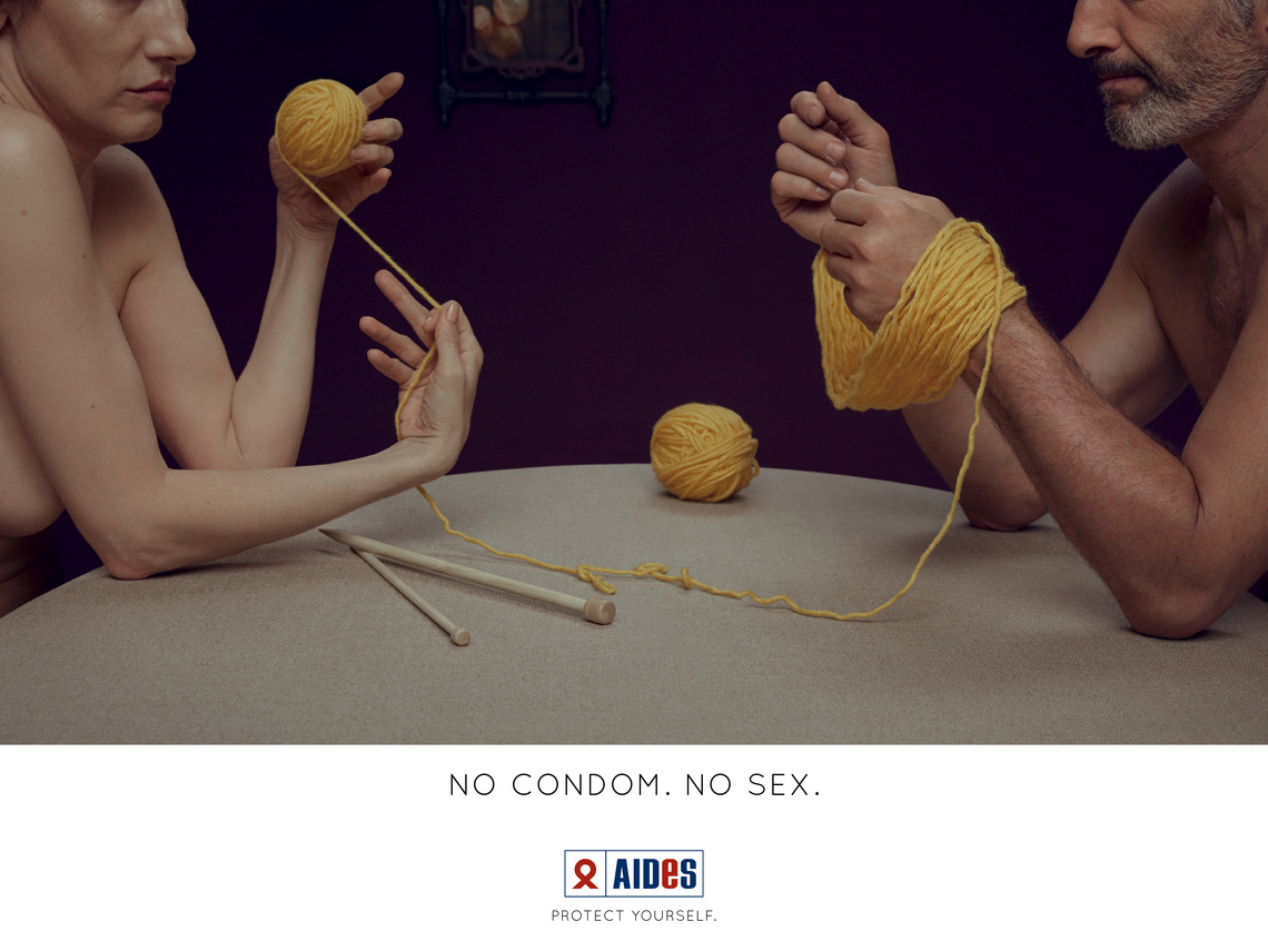 Aids prevention campaign from AIDES, France’s leading non-profit organization combating HIV/Aids.