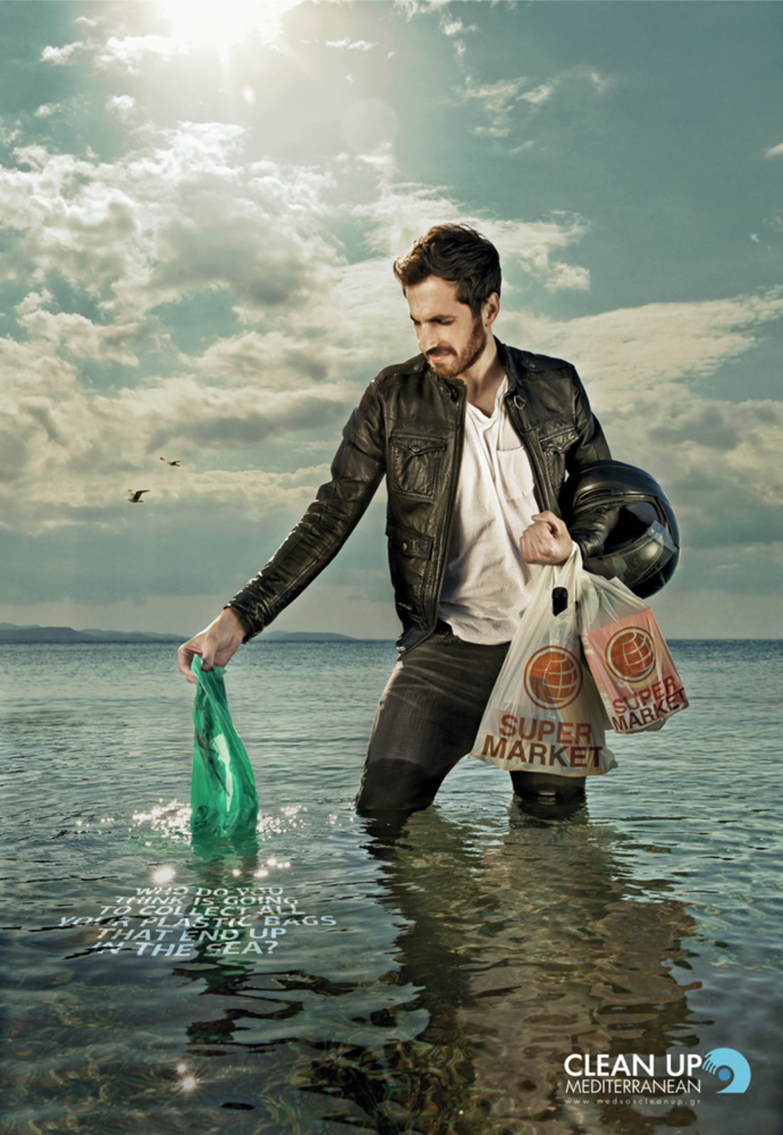 Who do you think is going to collect all your plastic bags that end up in the sea? Campaign by the Mediterranean SOS network, a non-profit organization seeking to raise awareness of maritime pollution.