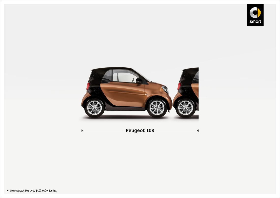 New smart fortwo. Still only 2.69m.