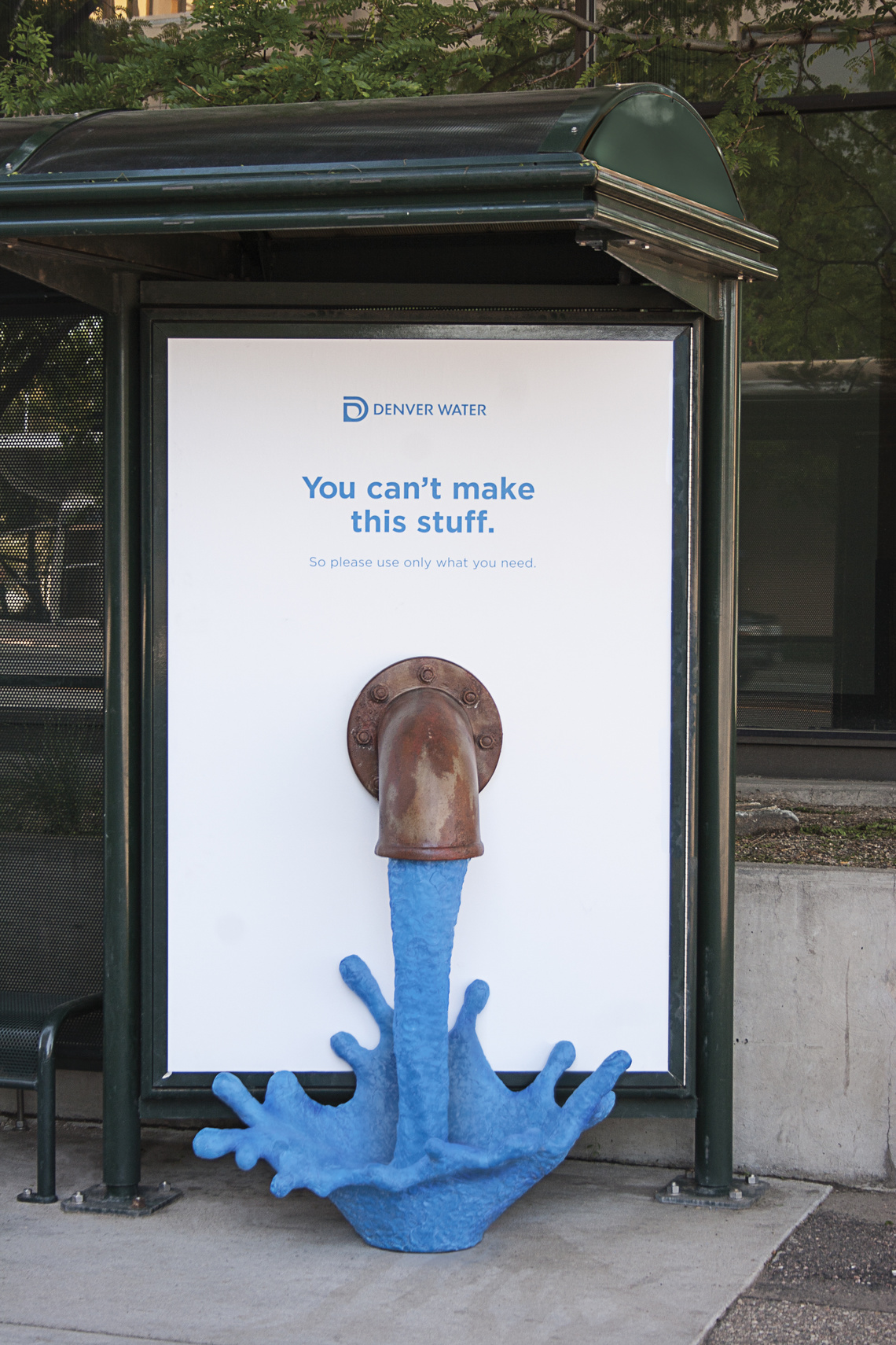 Campaign sponsored by Denver Water drawing attention to the need to use water responsibly.