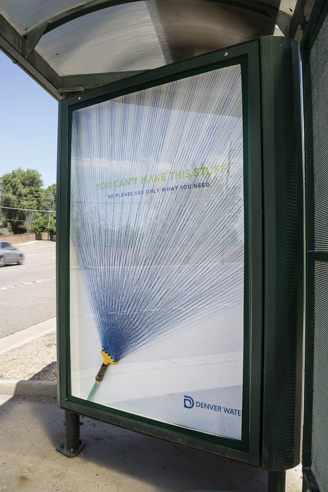 Campaign sponsored by Denver Water drawing attention to the need to use water responsibly.