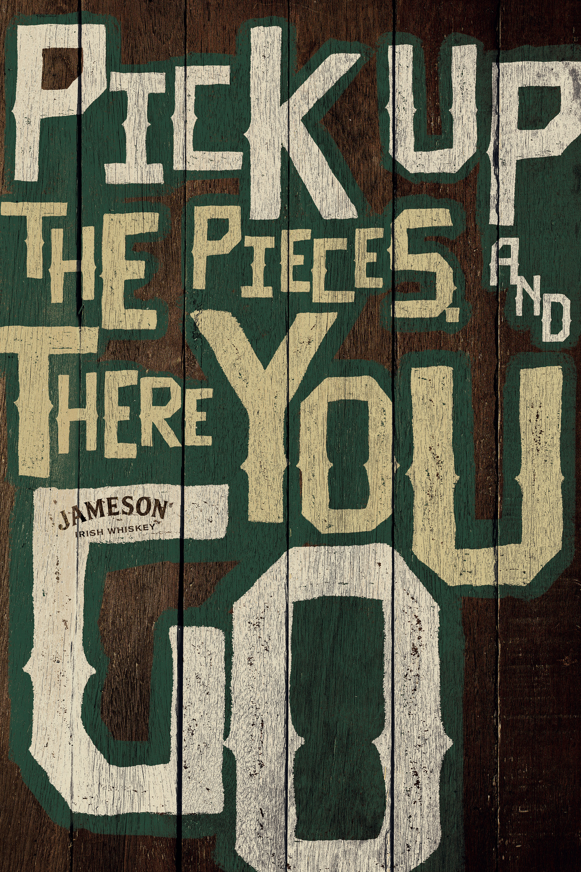 This refillable poster ad made from a Jameson whiskey barrel dispenses 25 shots of the precious nectar.