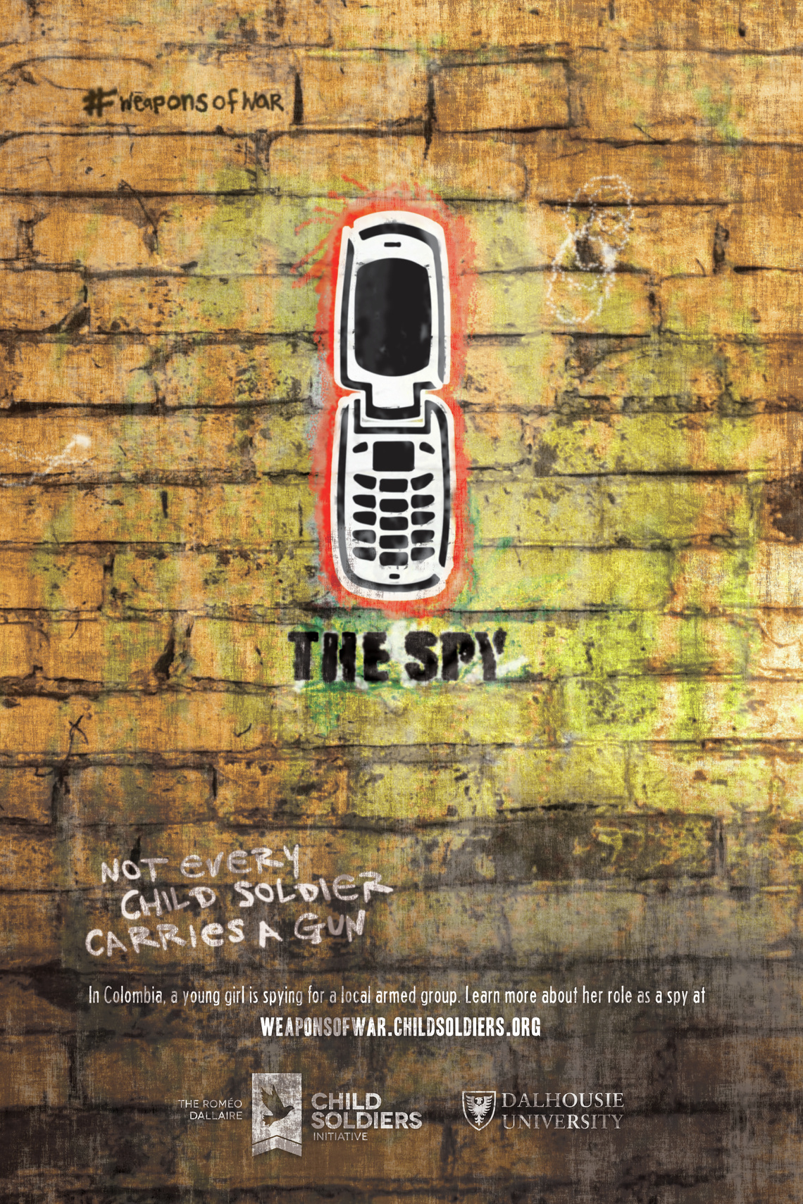 In Colombia, a young girl is spying for a local armed group. Learn more about her role as a spy …
Campaign, sponsored by the Roméo Dallaire Child Soldiers Initiative, seeking to raise awareness of the multitude of different tasks performed by child soldiers around the globe