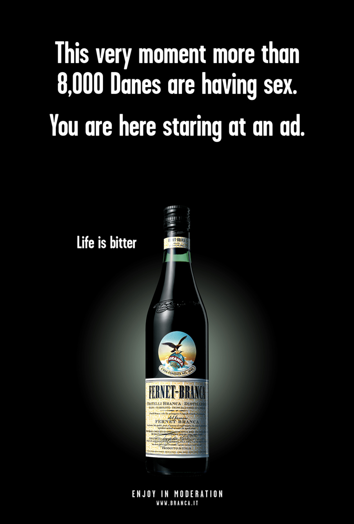 Outdoor campaign for bitter-tasting herbal liqueur Fernet Branca.