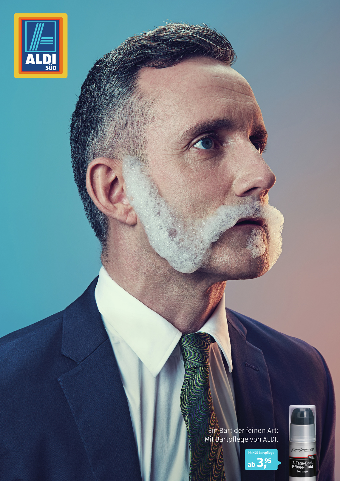 A beard of fine art.
Beard grooming products by Aldi.