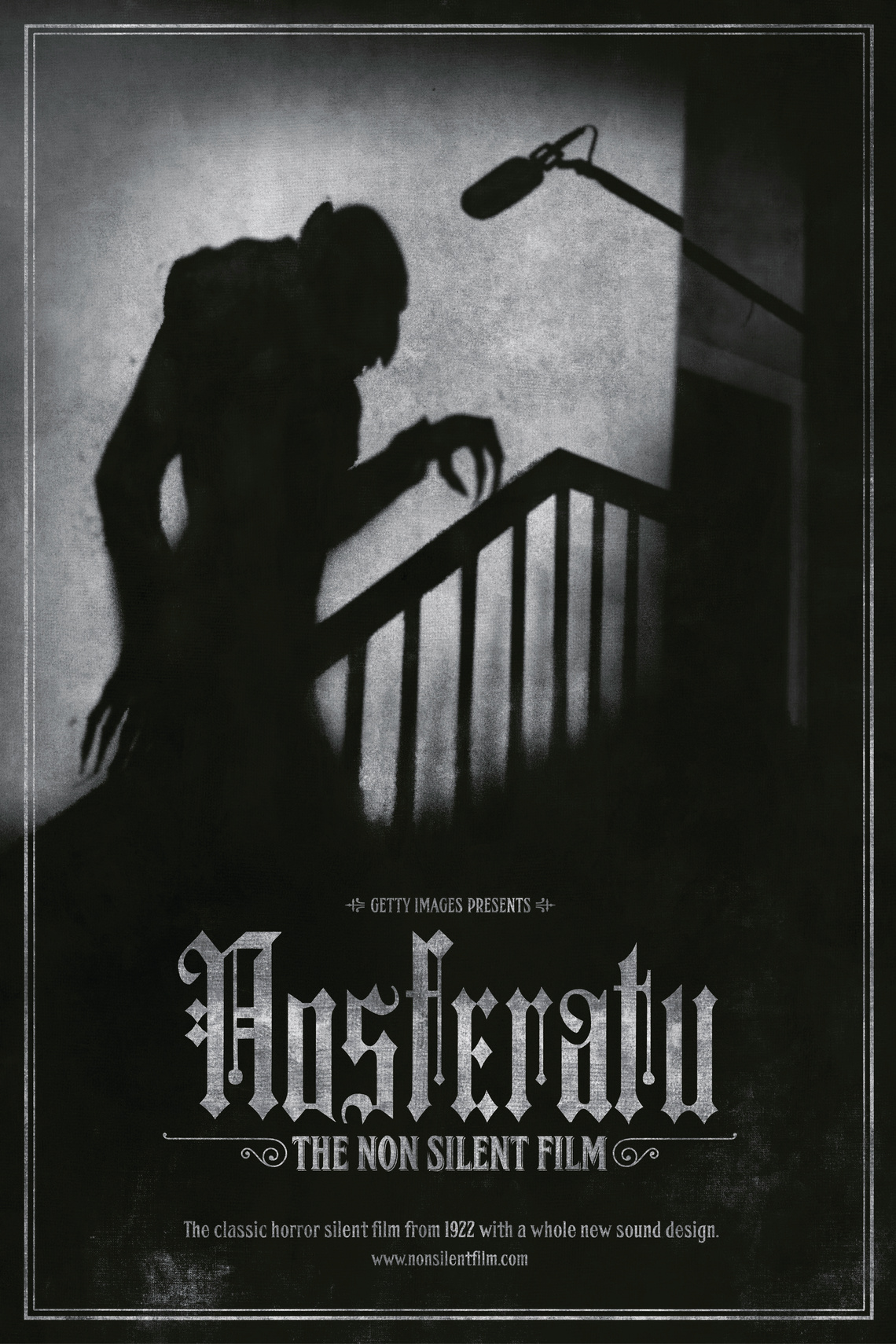 Poster campaign to promote a sonic version remake of the silent film classic “Nosferatu” created by the Getty Images audio bank archives.