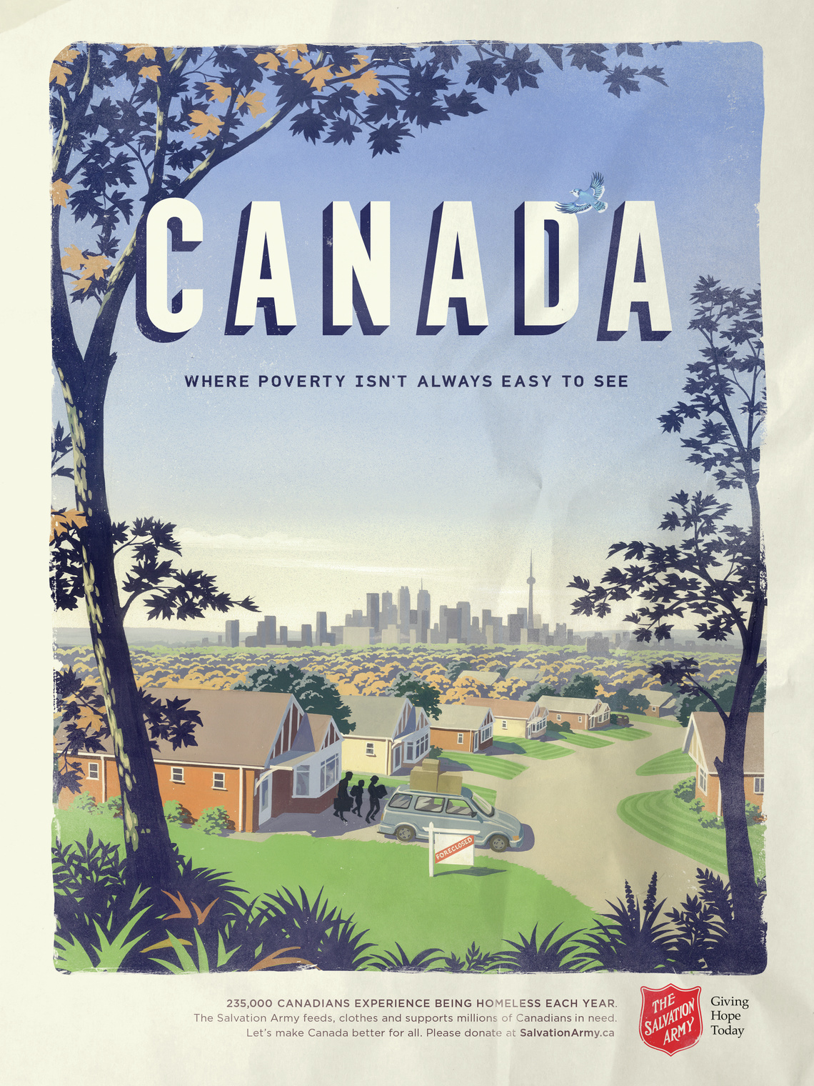 235,000 Canadians experience being homeless each year.
The Salvation Army feeds, clothes and supports millions of Canadians in need.
Let’s make Canada better for all. Please donate at SalvationArmy.ca