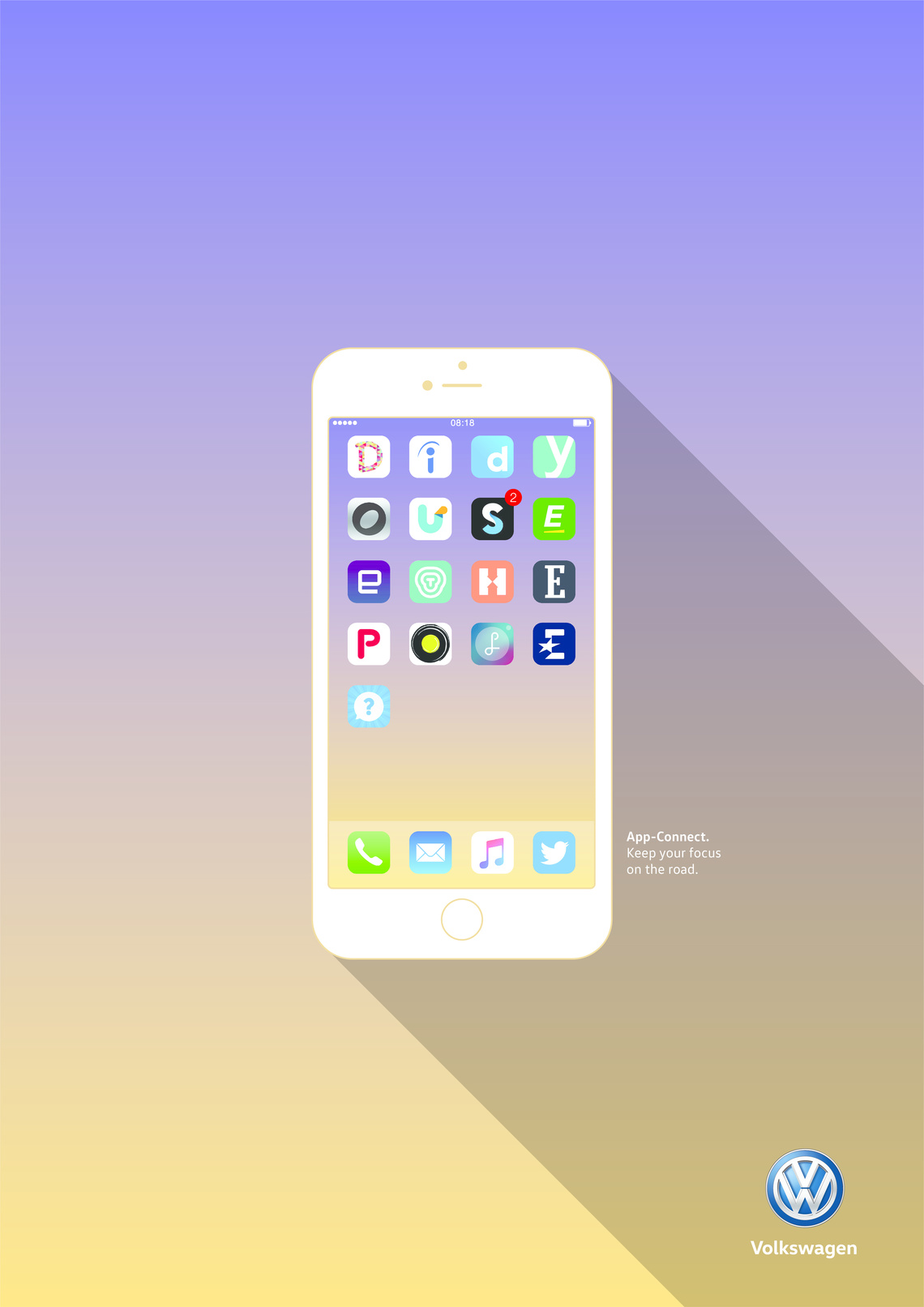 App-Connect.
Keep your focus on the road.
Campaign for a Volkswagen technology enabling motorists to use apps in a convenient and safe way while driving.