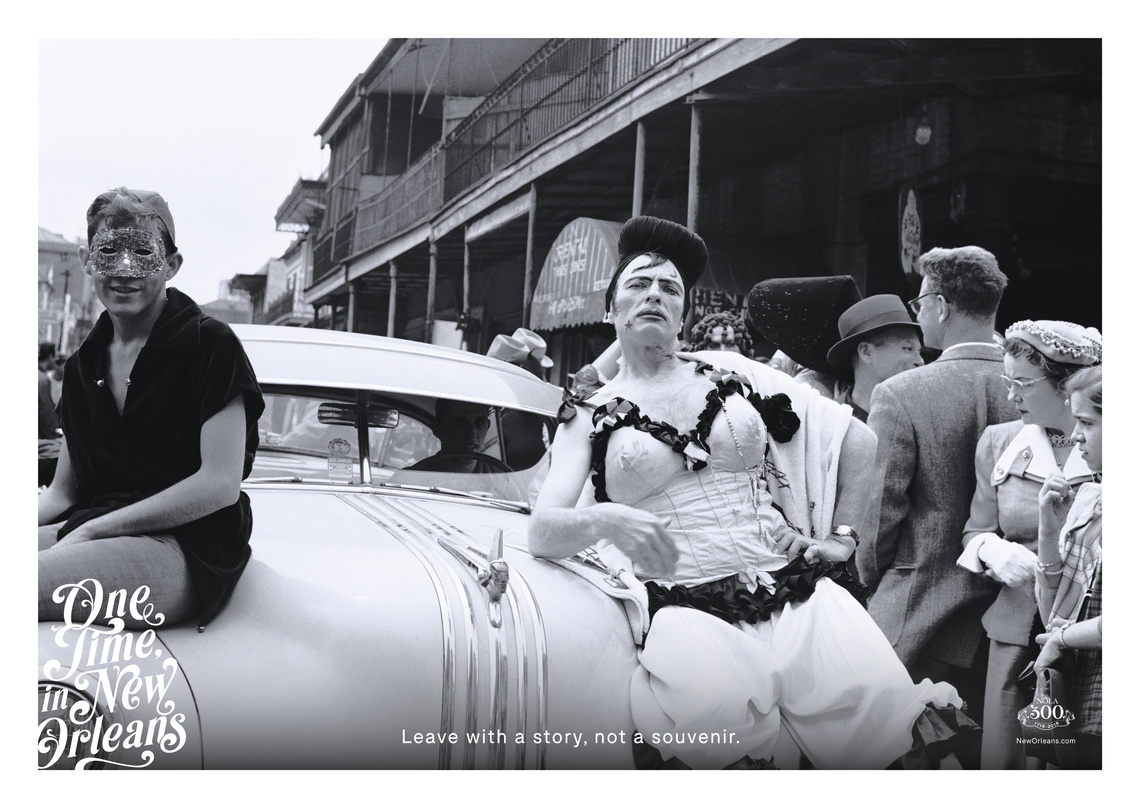 Campaign for New Orleans Tourism celebrating the city’s 300th anniversary with archival photography from 1949 to 1994.