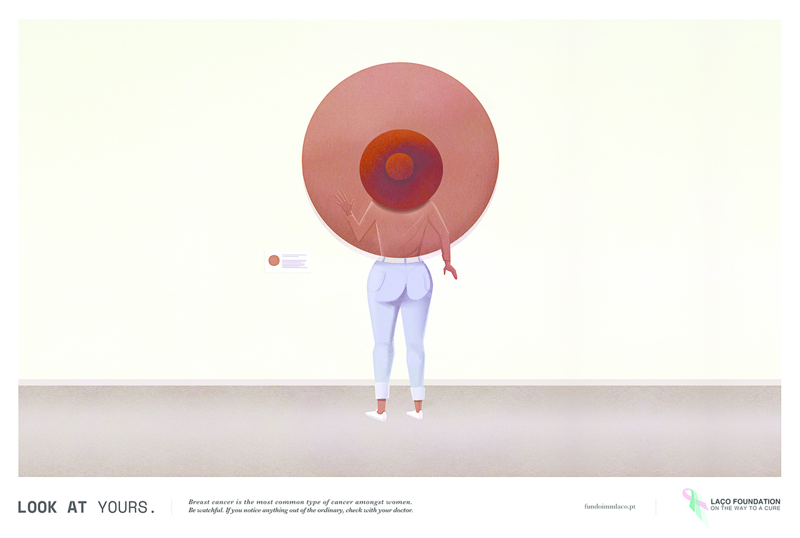 Self-examination is critical for the prevention of breast cancer.
Strapline: Laço Foundation. On the way to a cure.