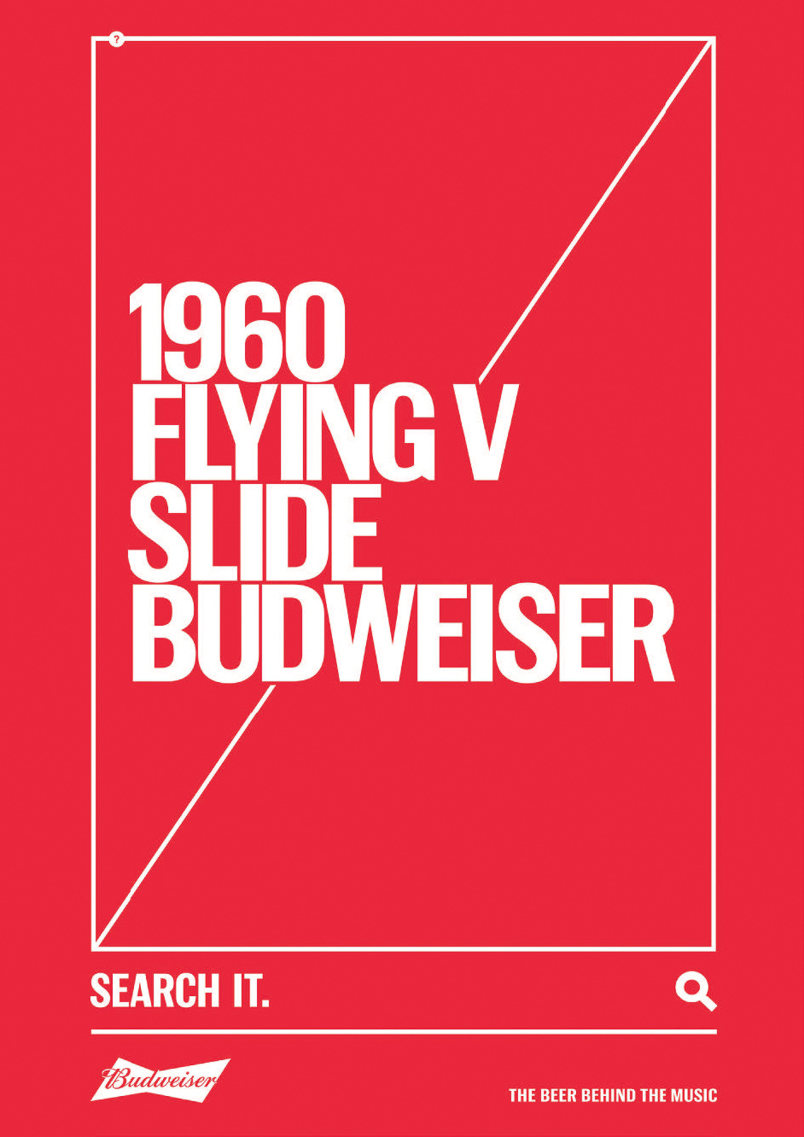 Using a ploy designed to avoid image copyright issues, this print campaign for Budweiser – titled “Tagwords” –
directs viewers to specific Google searches which, in turn, will lead them to iconic brand moments by pulling up images
of rock stars drinking the beer. Winner of the Grand Prix in Print and Publishing at the Cannes Lions this year.