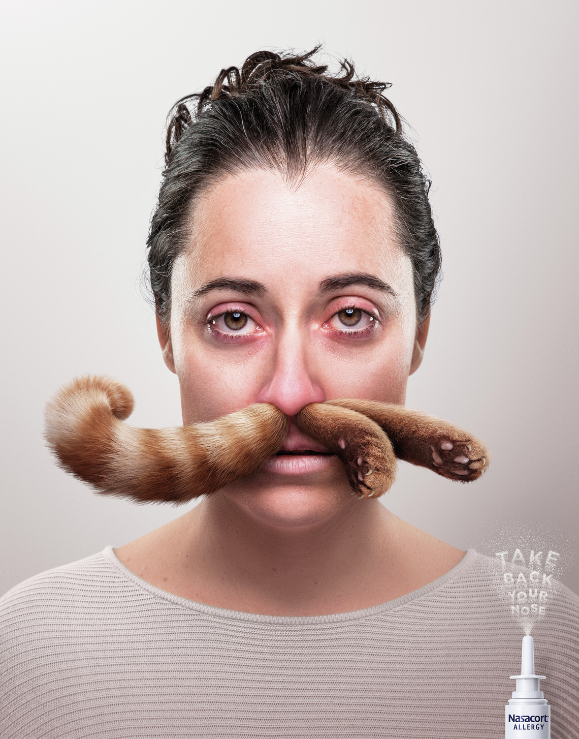 Take back your nose.
Campaign for Nasacort, a nasal spray to treat allergies.