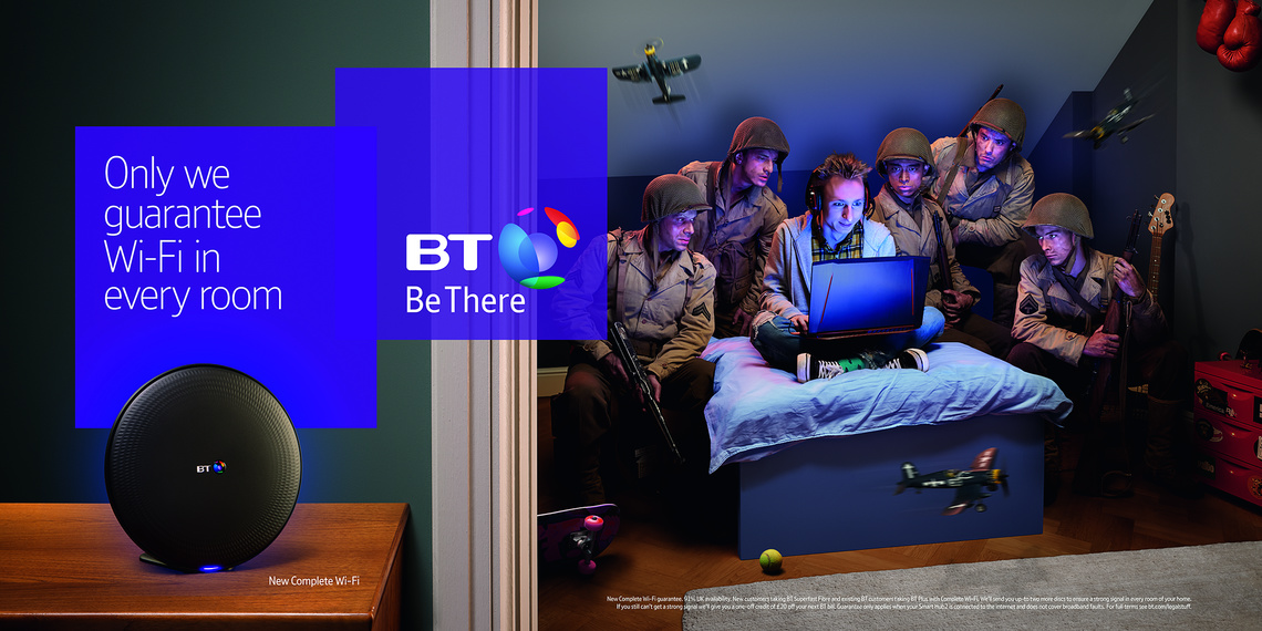 Campaign for UK fixed-line, mobile, and broadband provider BT.