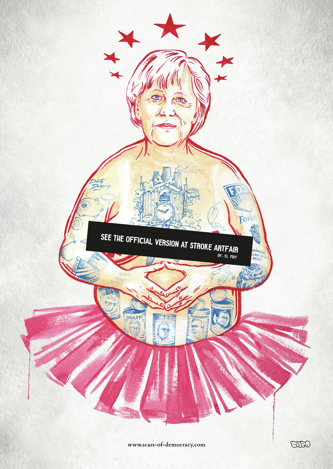 This poster series was created for the Stroke Artfair – an art and lifestyle event – to promote the importance of freedom of expression in arts and entertainment. The posters symbolize the permanence of politicians’ decisions and actions through body tattoos.