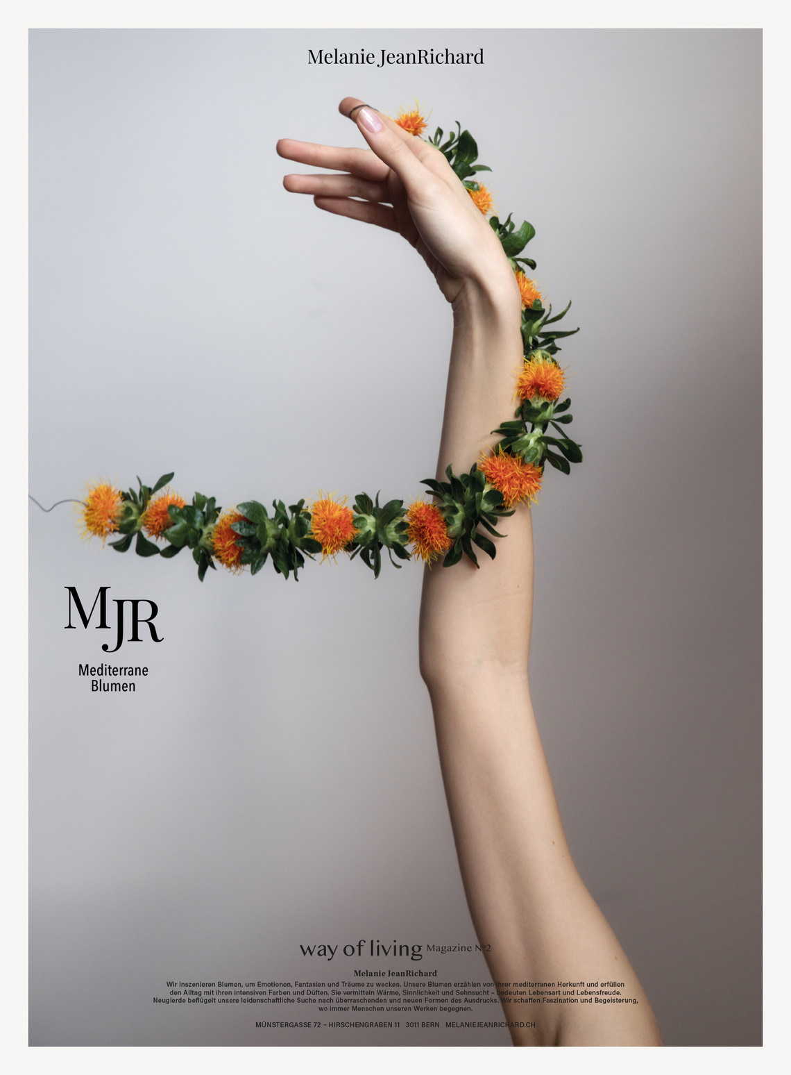 A series of photographers crafted unique visuals using flowers in this campaign for Melanie Jean Richard’s Mediterranean floral shop.