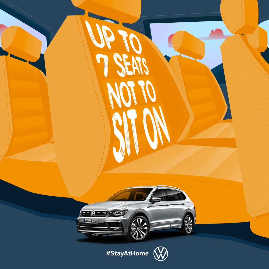 During the Covid-19 lockdown in Italy, Volkswagen encouraged
its customers to #stayathome by keeping their cars parked.