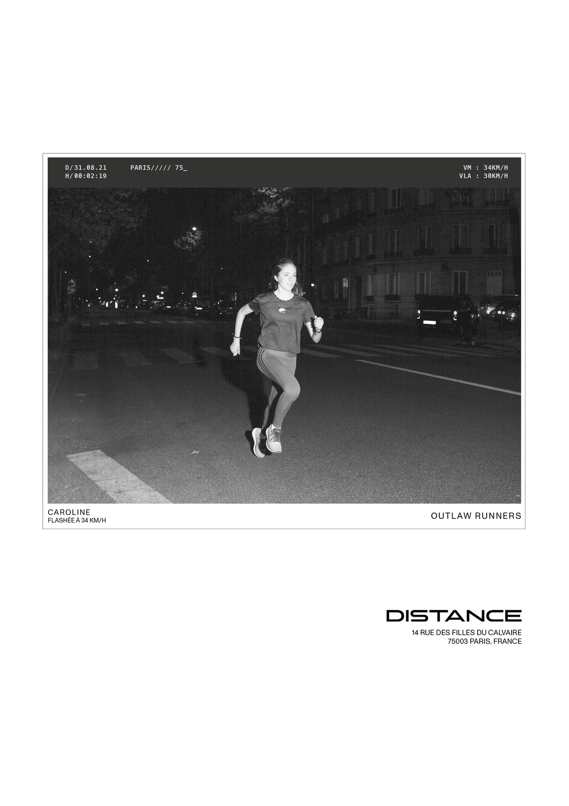 Campaign for DISTANCE, a boutique running store, in response to the new 30km/h speed limit in Paris.