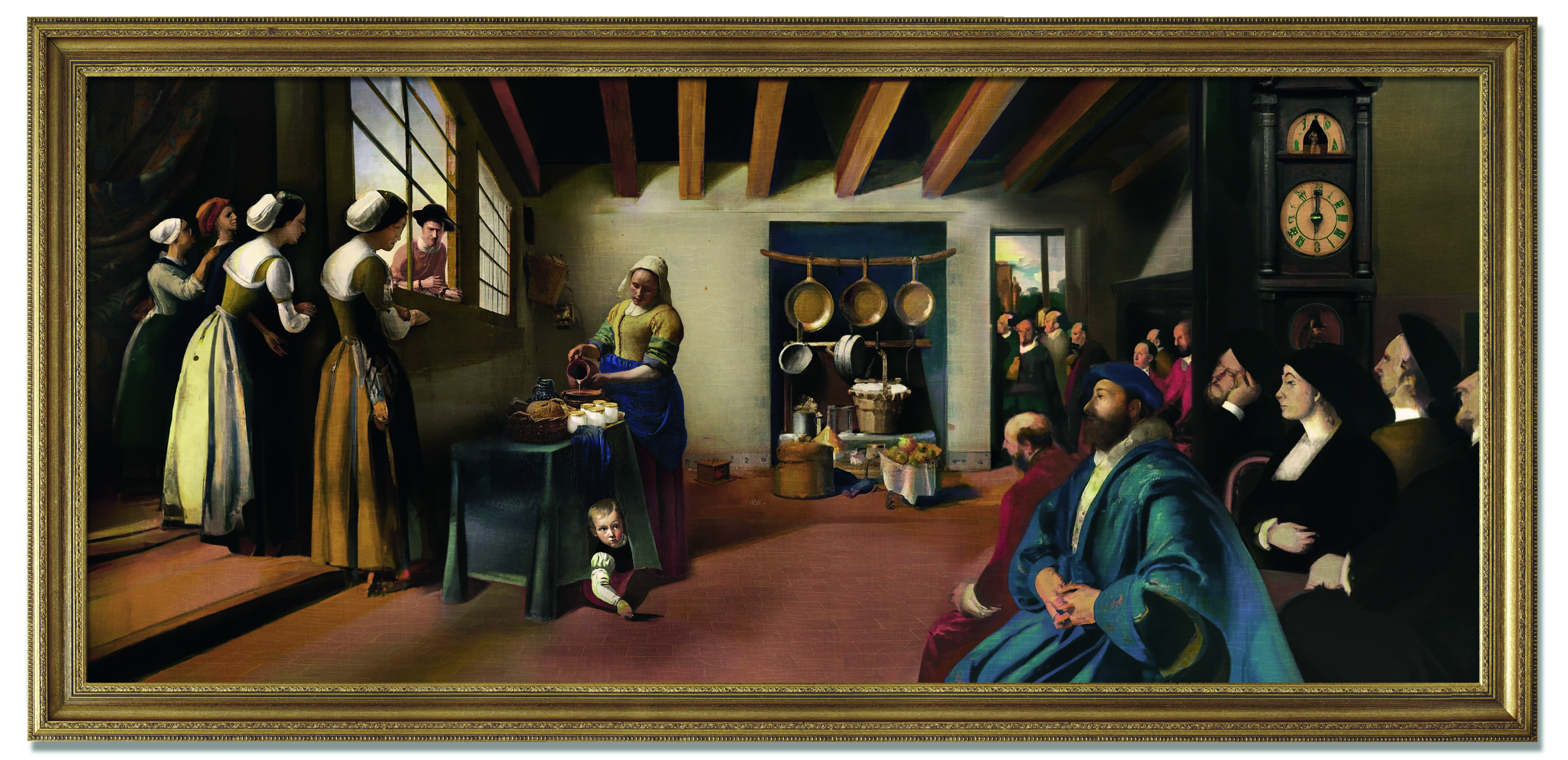 nestlé’s la laitiere yogurt advert, an ai expanded interpretation of vermeer’s image the milkmaid.