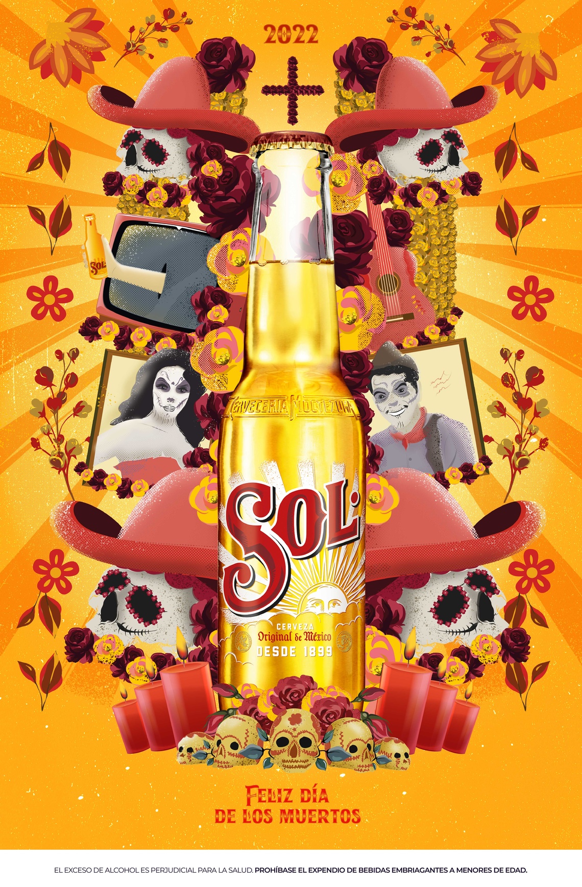 Sol Beer celebrates the Day of the Dead with a campaign that honors the past editions of its bottles.